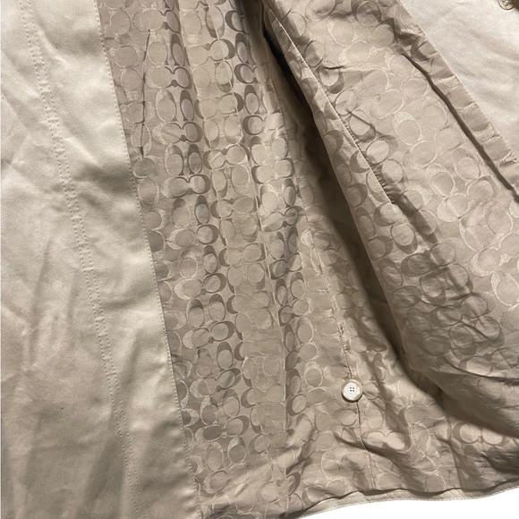 COACH Womens Trench Coat Signature Monogram Beige Size Large - Picture 6 of 12